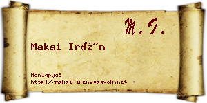 Makai Irén névjegykártya