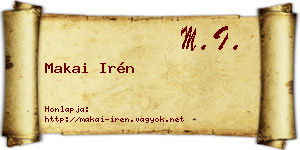 Makai Irén névjegykártya